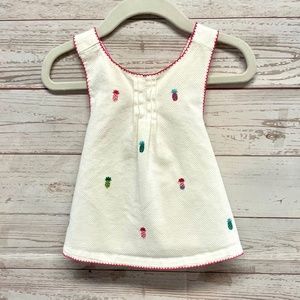 Janie and Jack Cotton criss cross back pineapple embroidered top